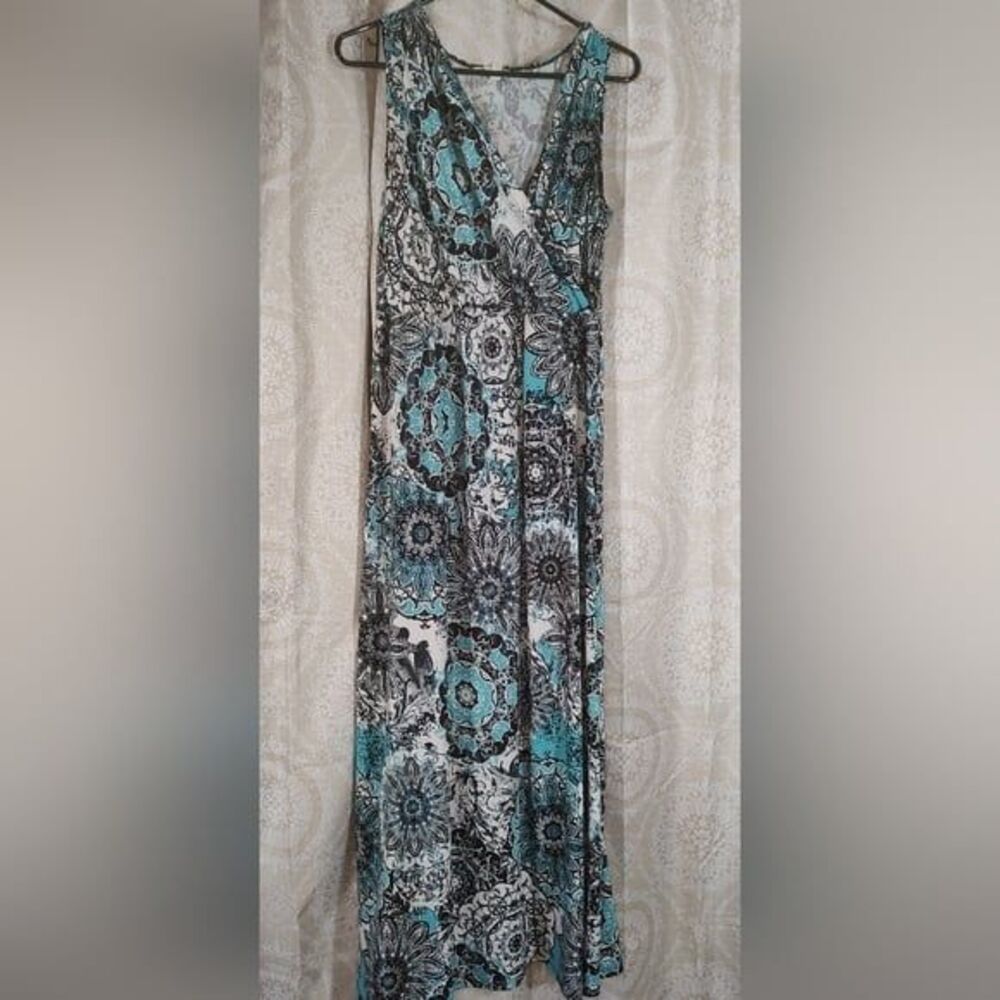 Corey P Maxi dress teal and black size L